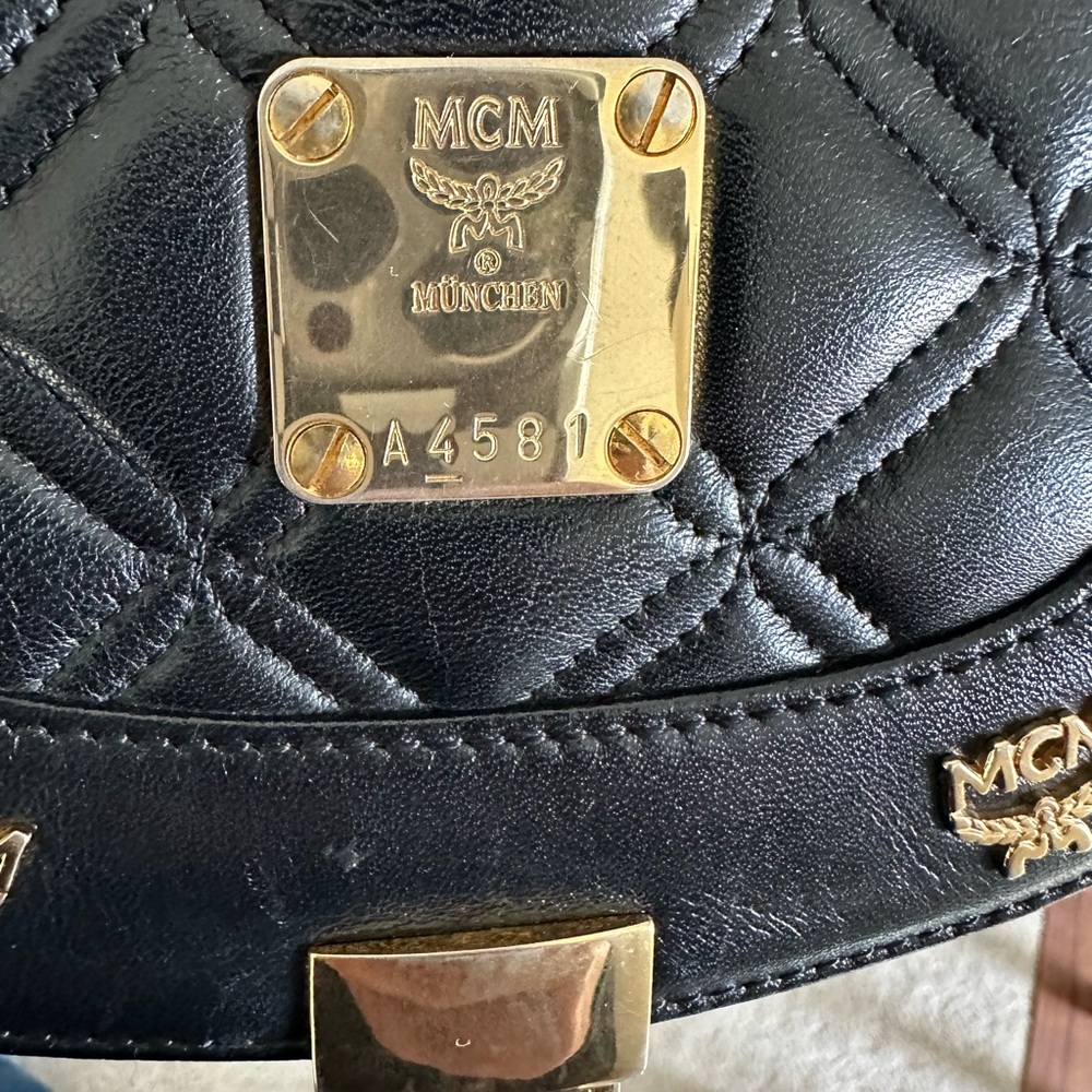 Authentic Mcm Quilted Leather Small Backpack - Bl… - image 4